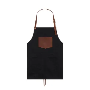 Tablier court en jean Noir