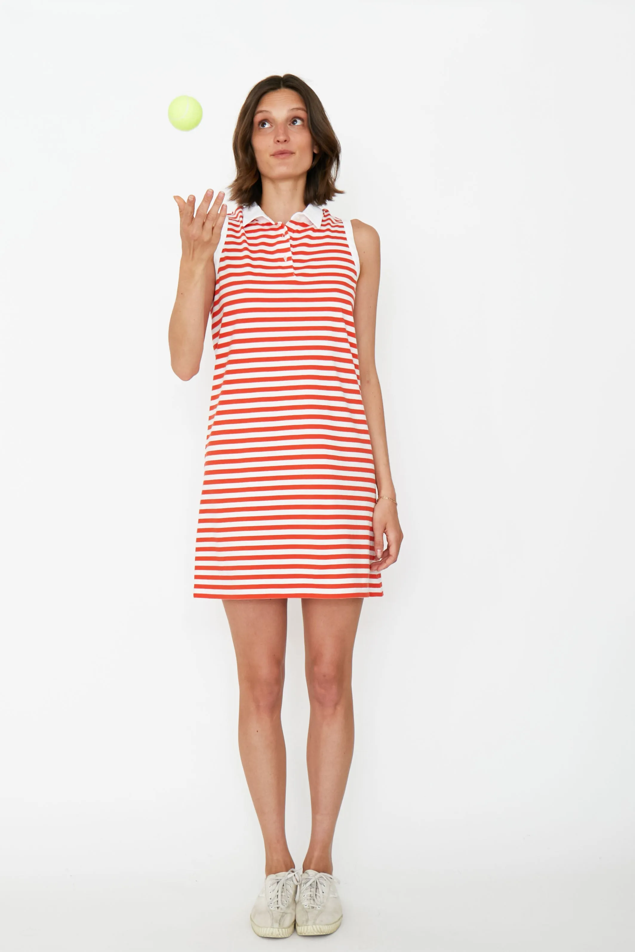 The Polo Dress - Poppy/Cream