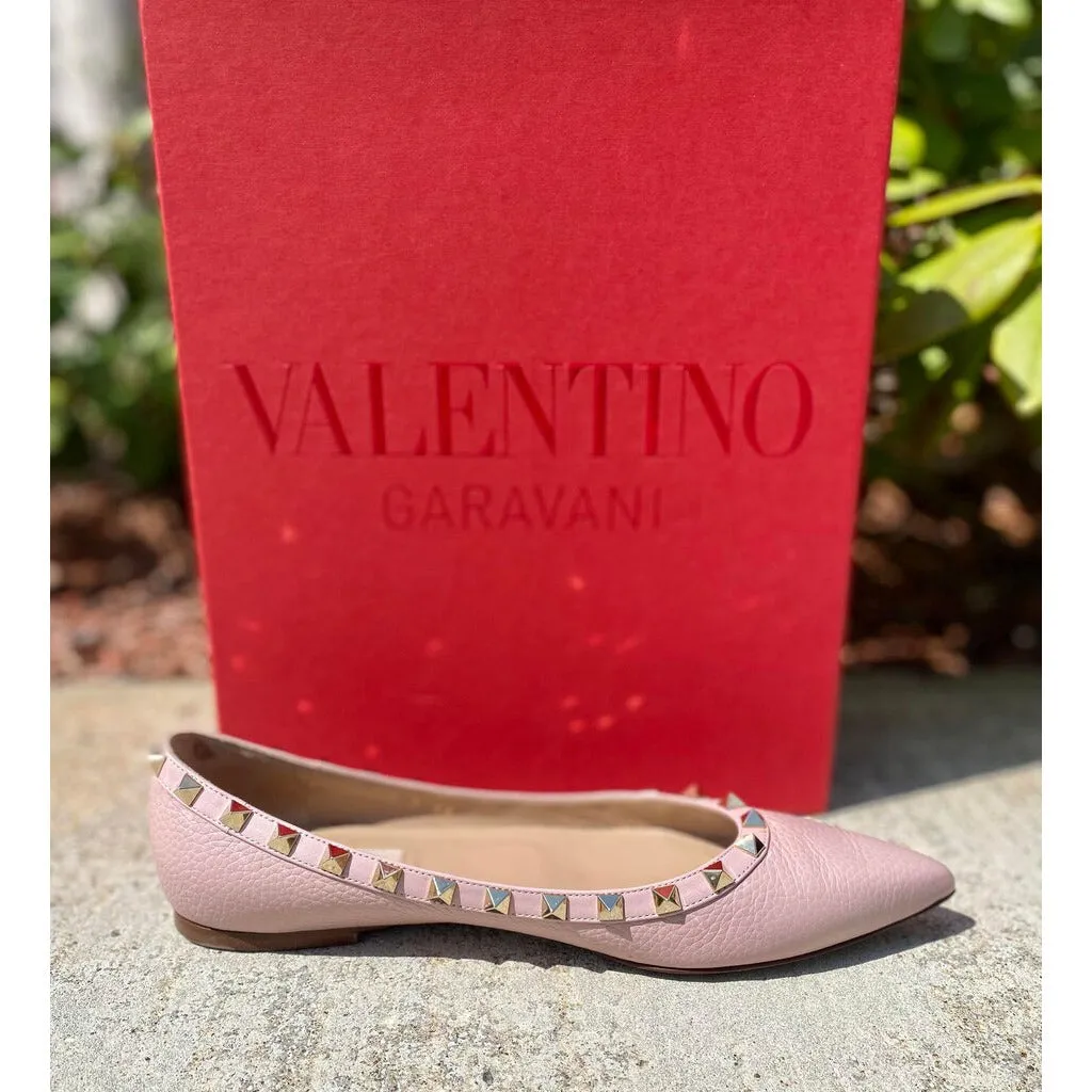 Valentino Rockstud Ballerina Flat - Size 8.5