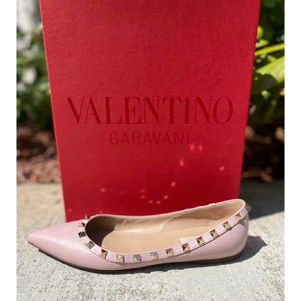 Valentino Rockstud Ballerina Flat - Size 8.5