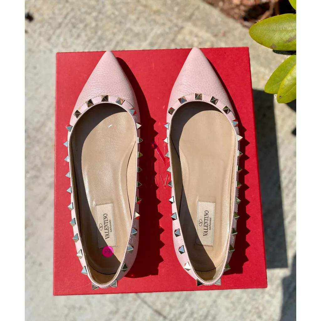 Valentino Rockstud Ballerina Flat - Size 8.5