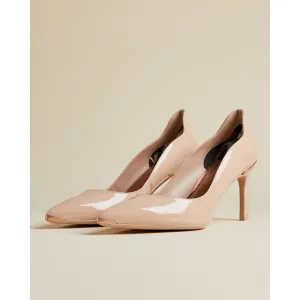 Women Eriinl-Low Heel Patent Leather Court Shoe - Nude-Pink