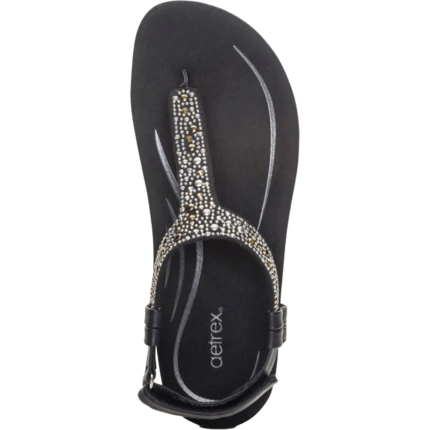 Women's Aetrex Marni Black With Embellishments Synthetic