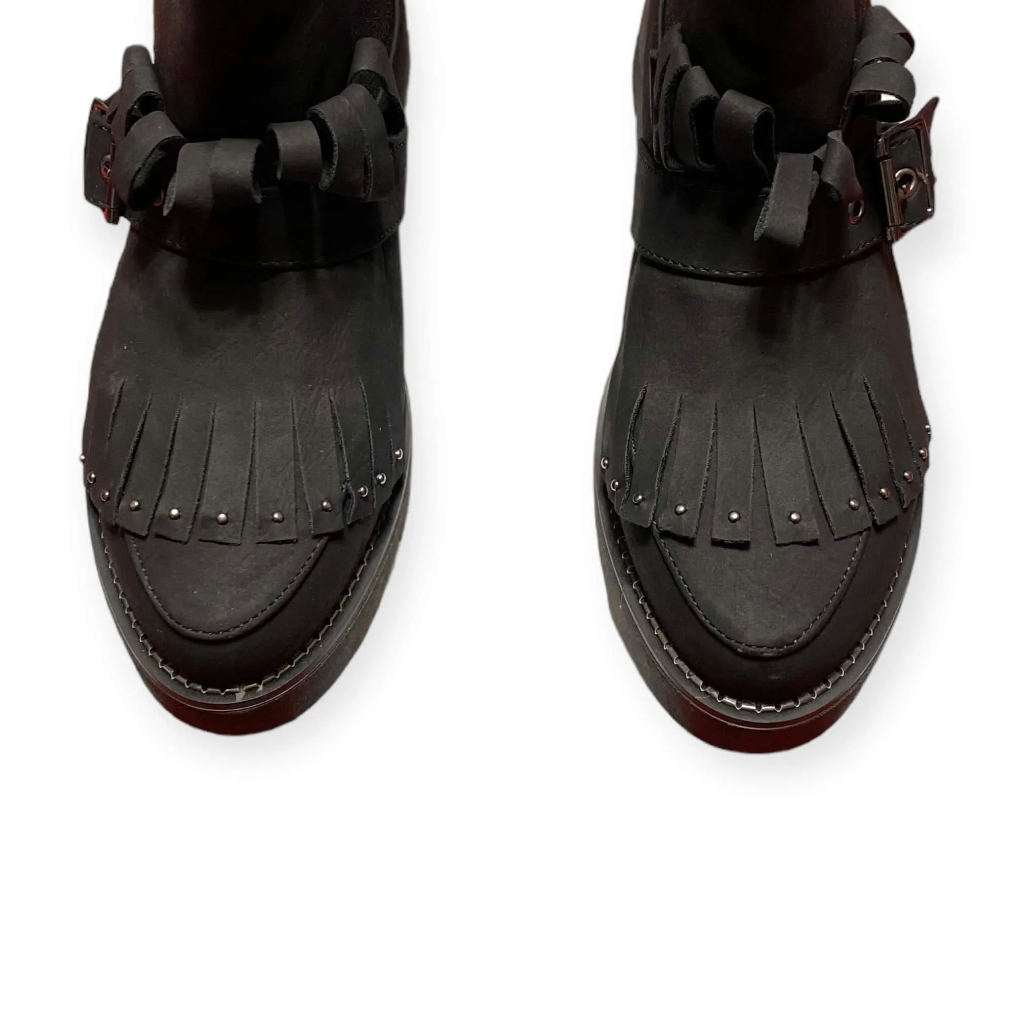 Women's Black Studded Combat Boots