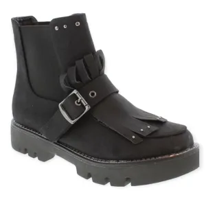 Women's Black Studded Combat Boots