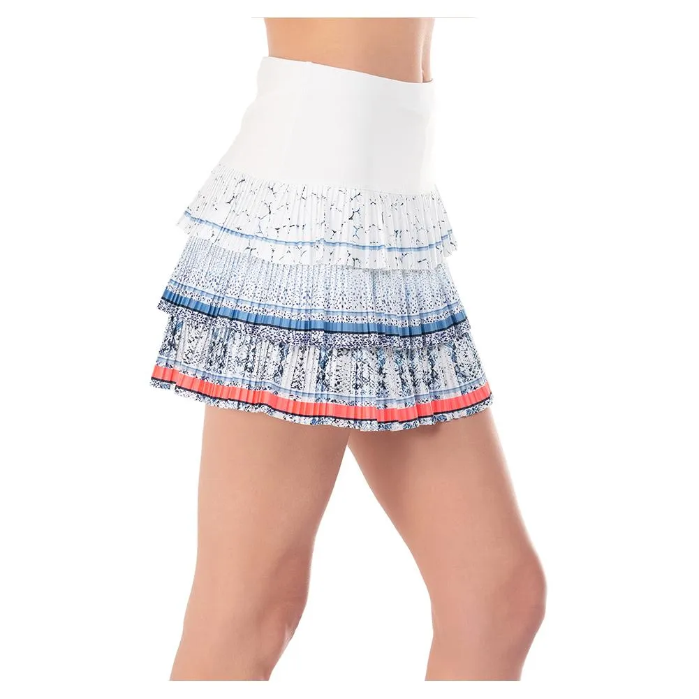 Women`s Long Snake Wave Pleated Tennis Skort