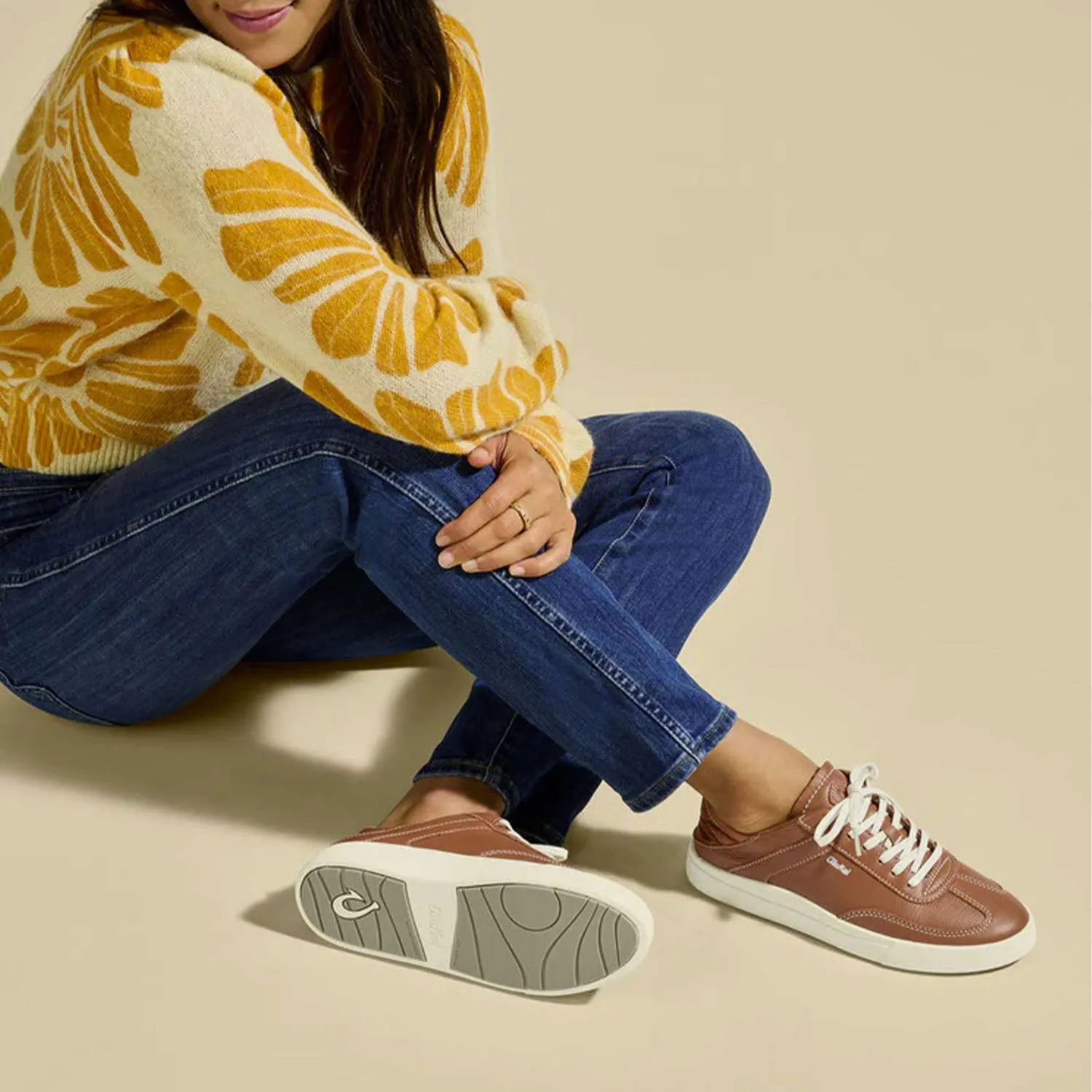Women's Olukai Ha'upu Fox/Fox Leather