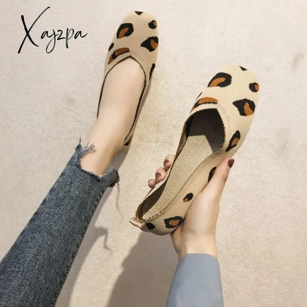Xajzpa - 2023 Spring New Mesh Ballet Flats Women Square Toe Daily Loafers Breathable Flats Driving Shoes Sneakers Boat Shoes woman flats