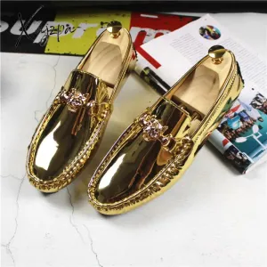 Xajzpa - Fashion Young Casual Loafers Shoes Large Size 47 48 Patent Leather Handmade Men Shoes Rubber Non-Slip Driving Men Footwear